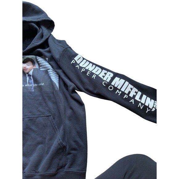 The Office Black Pullover Hoodie "Thats What She Said" Dunder Mifflin Small - Picture 7 of 10